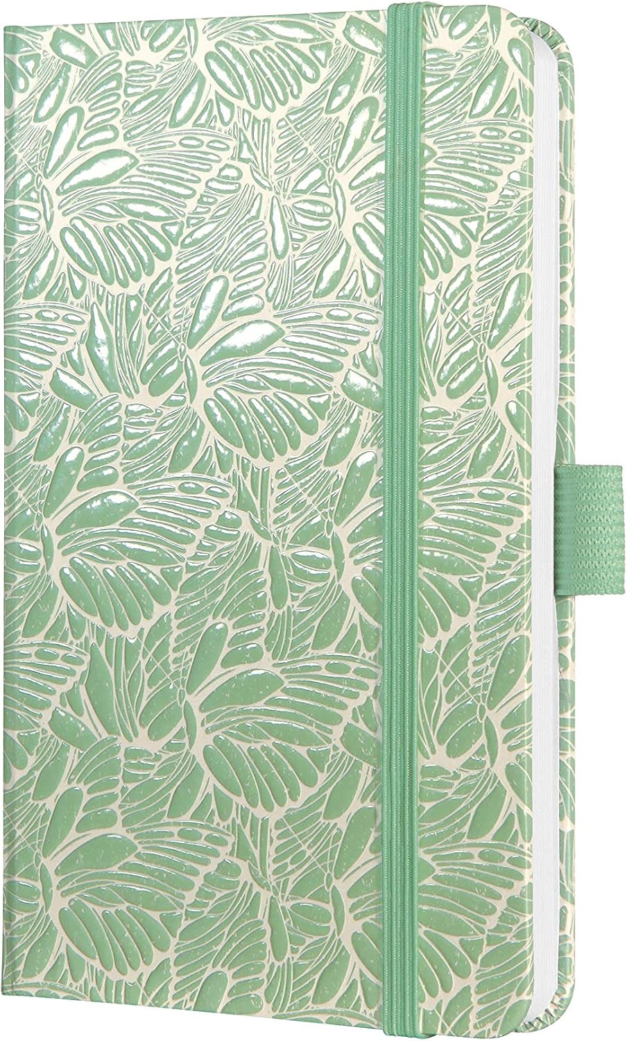 SIGEL J0304 Weekly diary 2020 Jolie, approx. A6, hardcover, butterfly motif, green, aquamarine moths, approx. A6 (9,5 x 15 cm)