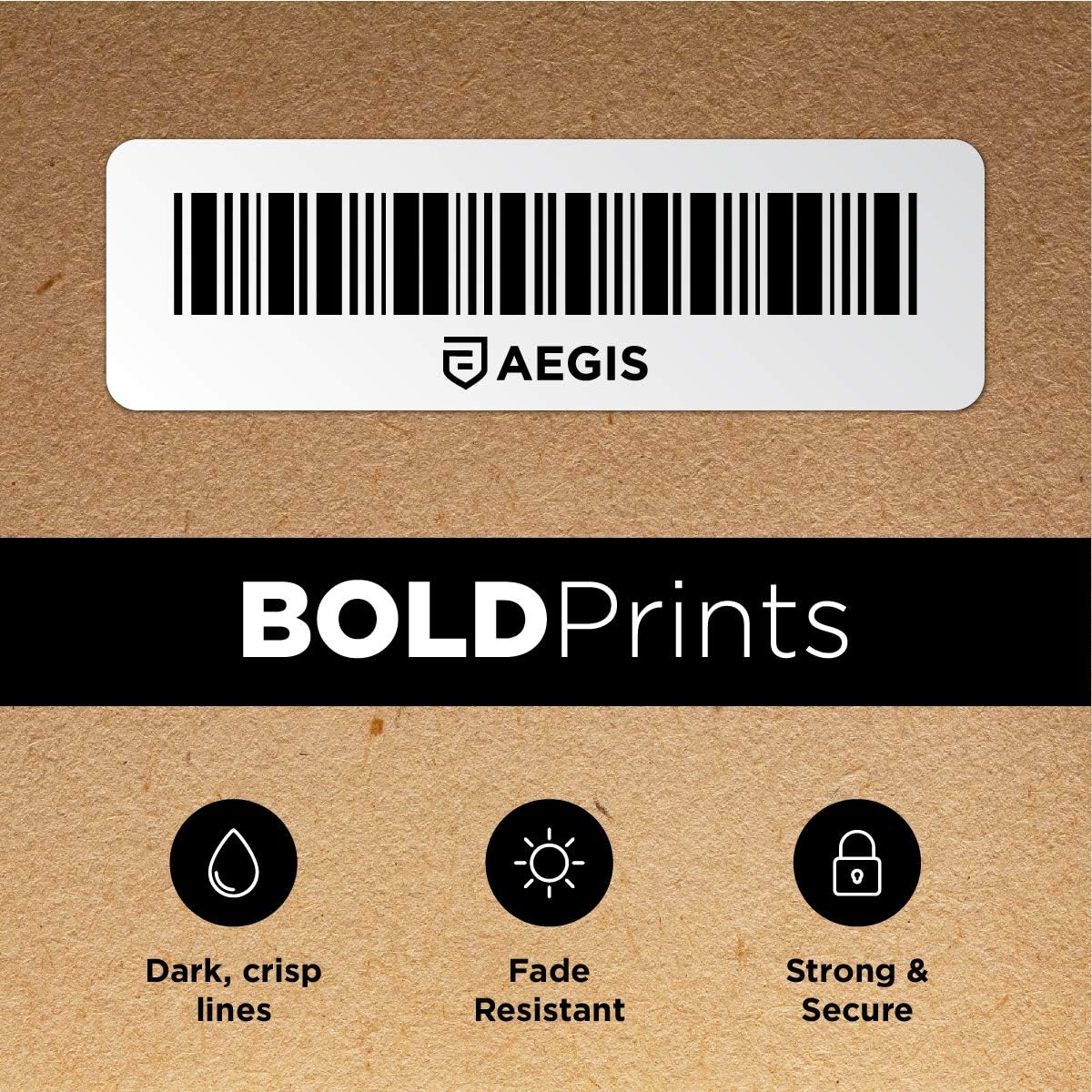 Aegis Adhesives - 3” X 1” Direct Thermal Labels for FBA Barcodes, Address, Perforated & Compatible with Rollo Label Printer & Zebra Desktop Printers (12 Rolls, 1300/Roll) : Office Products