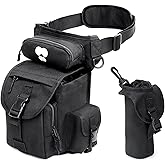 Drop Leg Tactical Bag with Insulated Bottle Pouch - Adjustable Shoulder Strap for Men Women Parents Hiking Biking Travel Photography - Weather-Resistant Outdoor Gear with Multiple Compartments