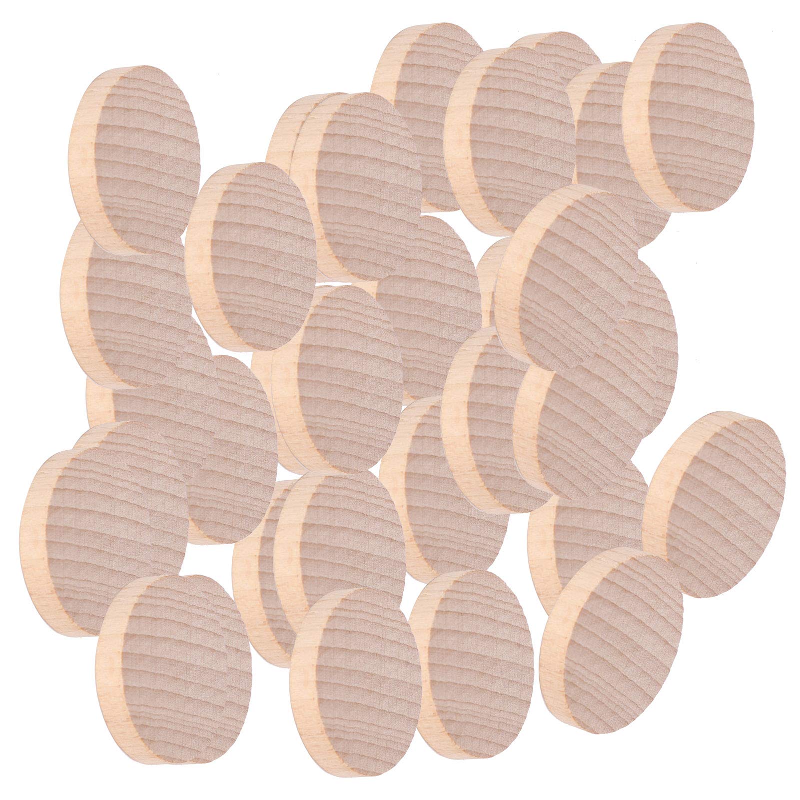 Hand‑Made Unfinished Wood Pieces Crafts100pcs Wooden Round Discs for DIY Door Hanger, Pyrography, Painting Decoration(3cm) Handcraft Materials