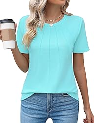 Kistore Crew Neck Shirts for Women Casual Summer