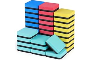 XKDOUS 35 Pack Dry Erase Eraser, Magnetic Whiteboard Eraser Bulk, Small White Board Eraser for Kids, Dry Erase Board Eraser, Mini Dry Erase Erasers Perfect for Classroom(4 Color Set, 2 x 2 Inch)