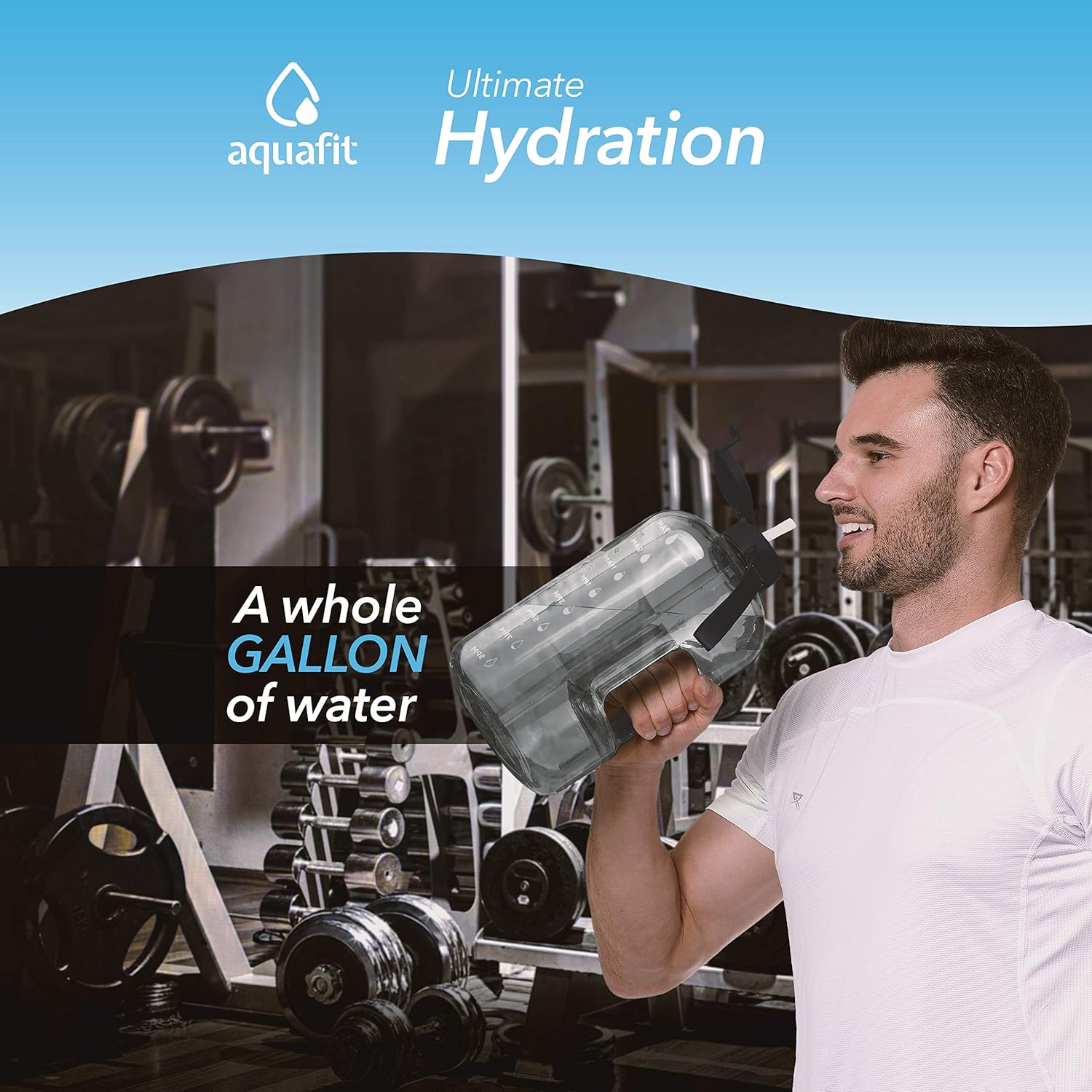 1 Gallon Water Bottle With Time Marker - Large Water Bottle Gallon Water Bottle Motivational One Gallon Water Bottle With Straw 1 Gallon Water Jug With Time Marker 1 Gallon Big Water Bottle Gray: Home Improvement
