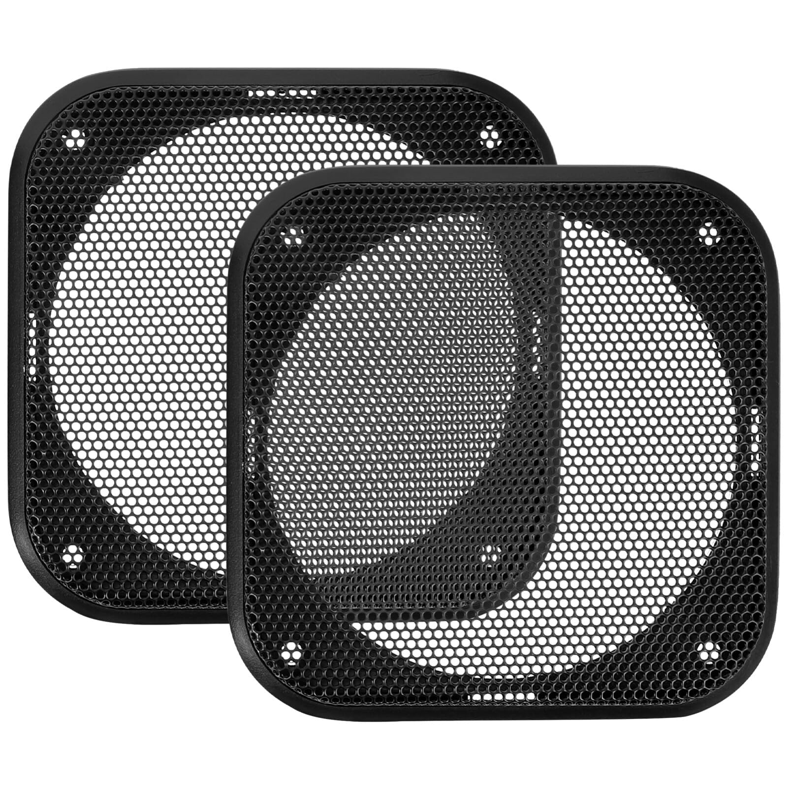 Photo 1 of TOPPERFUN 2Pcs Car Speaker Grille, 4in Car Speaker Grille, Metal Speaker Protective Cover, Car Speaker Grille Frame, Square Audio Dust Cover