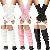 Tivi Tovo 6 Pairs Kawaii Arm and Leg Warmers Y2k Japanese Style Accessories School Lolita Cute Costume for Girls Women
