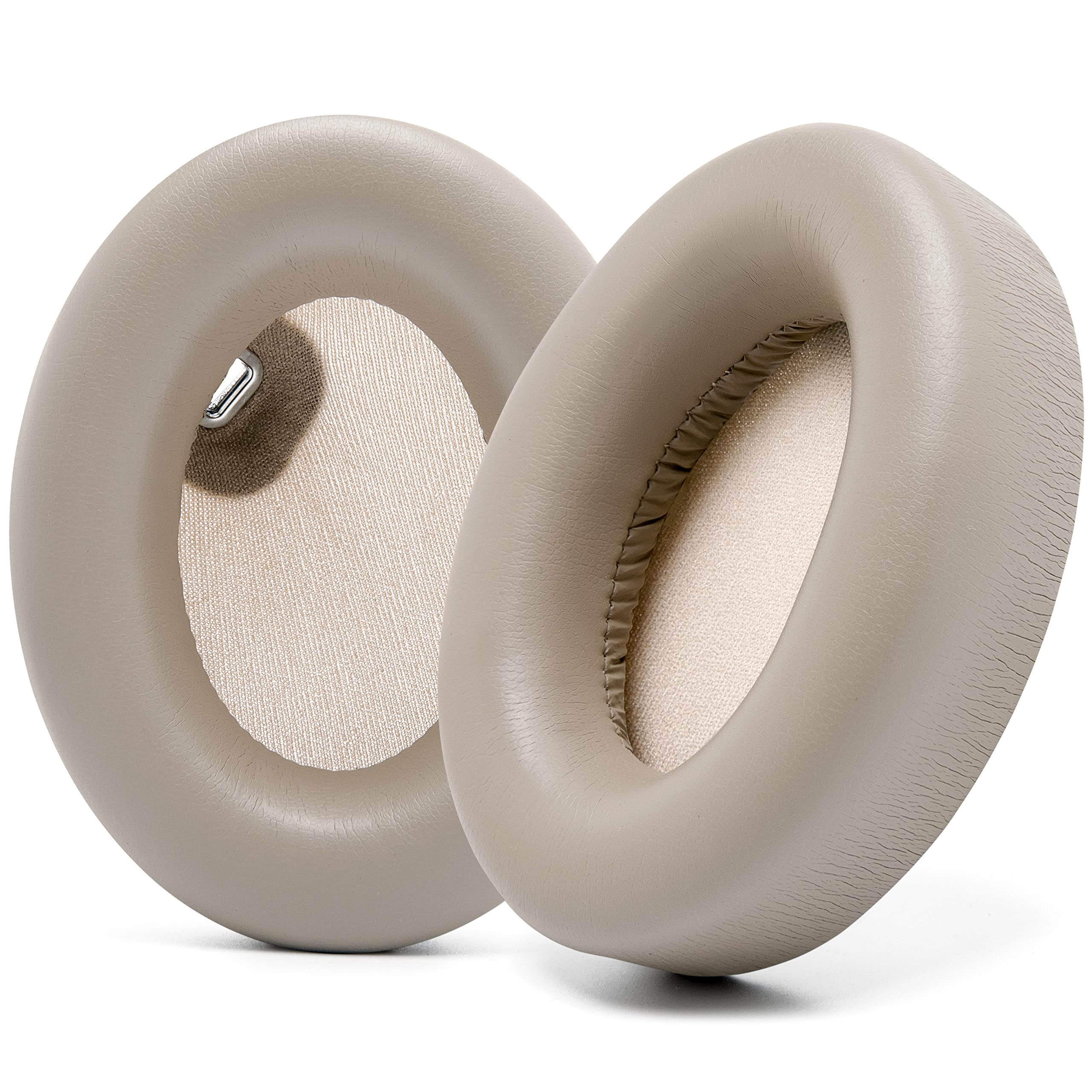 WC Wicked Cushions Extra Thick Earpads for Sony WH1000XM4 Headphones - Soft PU Leather Cushions, Luxurious Noise Isolating Memory Foam, Added Thickness Without Disabling On/Off Sensor | Beige
