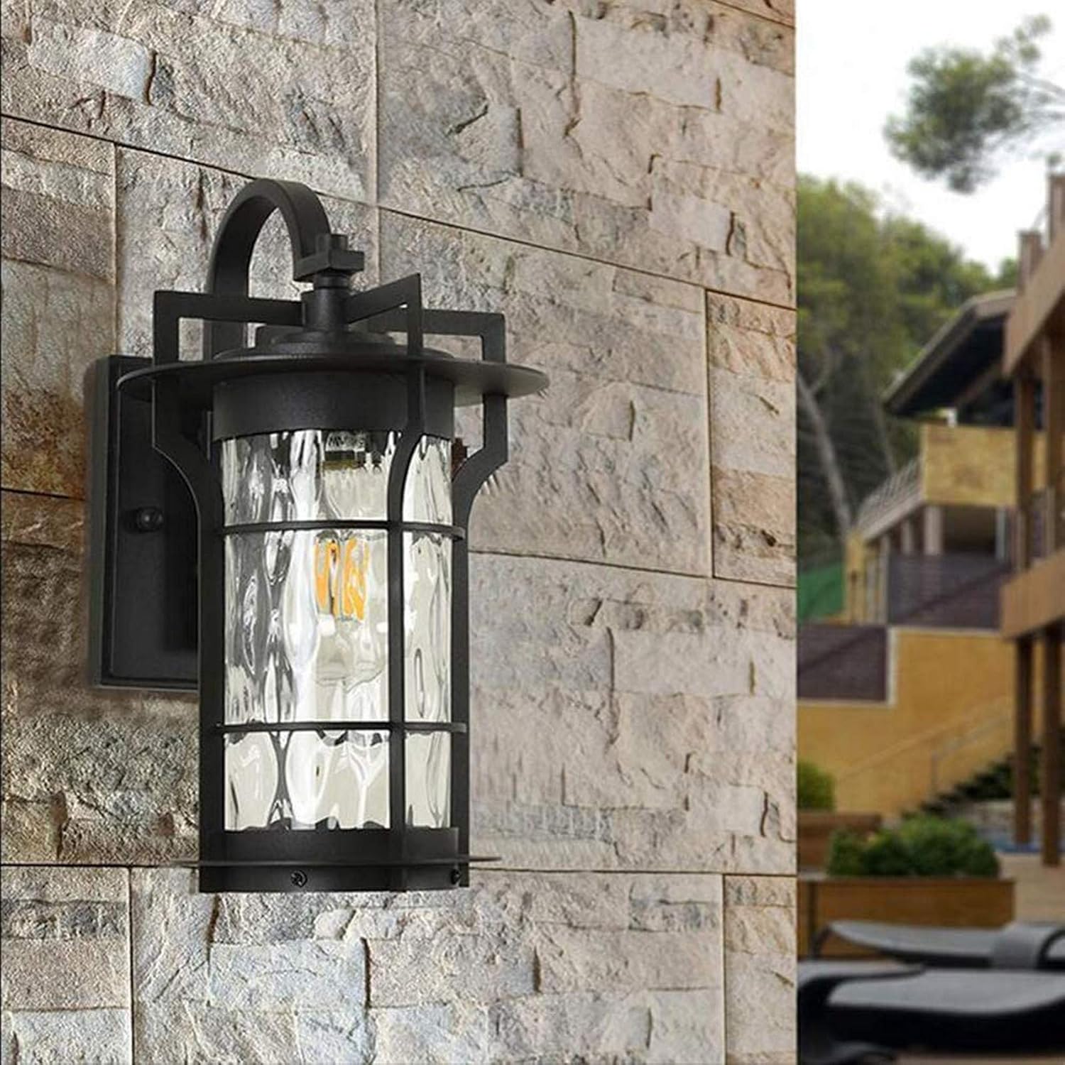 YZYUAN Lámpara de Pared para Exteriores, American Retro Lámpara de