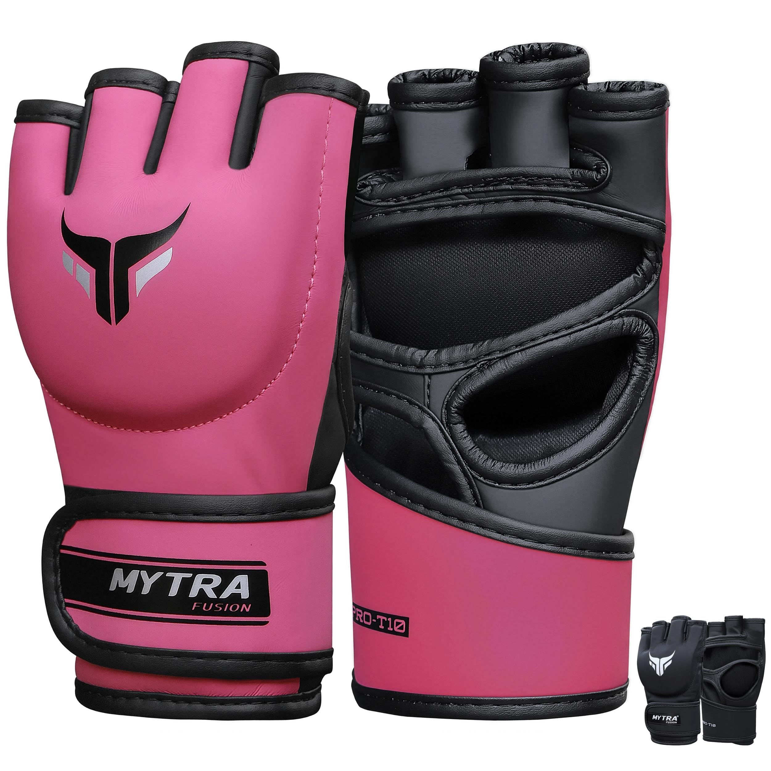 Mytra Fusion MMA Gloves Women Sparring Gloves for Kickboxing Muay Thai Training Cage Fighting and Mixed Martial Arts Grappling Gloves (M, Pink)