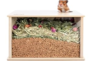 Niteangel Visible Hamster Digging Box for Syrian Dwarf Roborovski Campbell Hamsters Gerbils Mice Lemmings Degus or Other Small-Sized Pets (Burlywood)