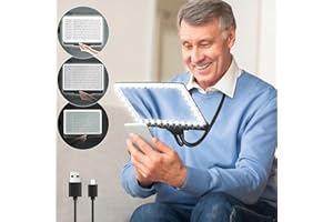 NZQXJXZ 5X Rechargeable Hands Free Magnifying Glass Flexible Gooseneck Full Book Page Magnifier for Reading 43 Ultra-Bright LED Light for Neck Wear Repair Sewing Low Eyesight Seniors