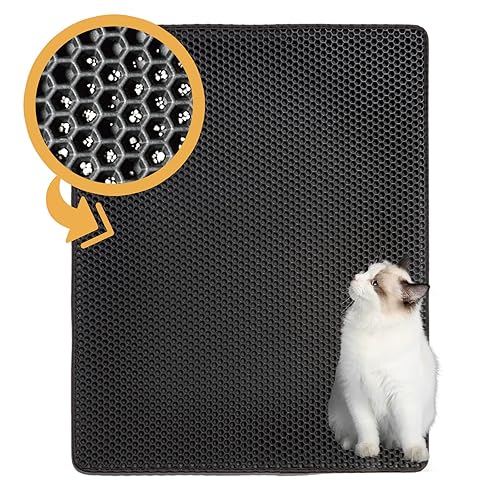 Shekkam Cat Litter Mat: Double-Layer Easy Clean Litter Trapping
