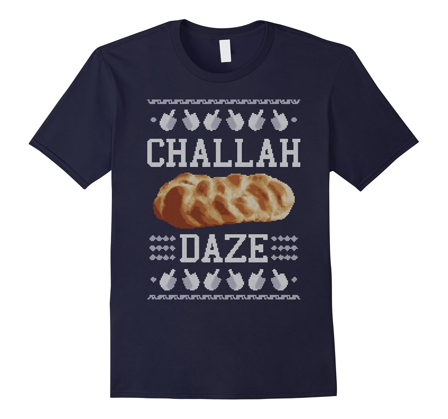 Ugly Hanukkah Sweater Challah Daze T-Shirt-Rose