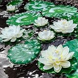 FFWHKON Floating Lily Pads 6Pcs Plastic Pond Ornaments Foliage view 7