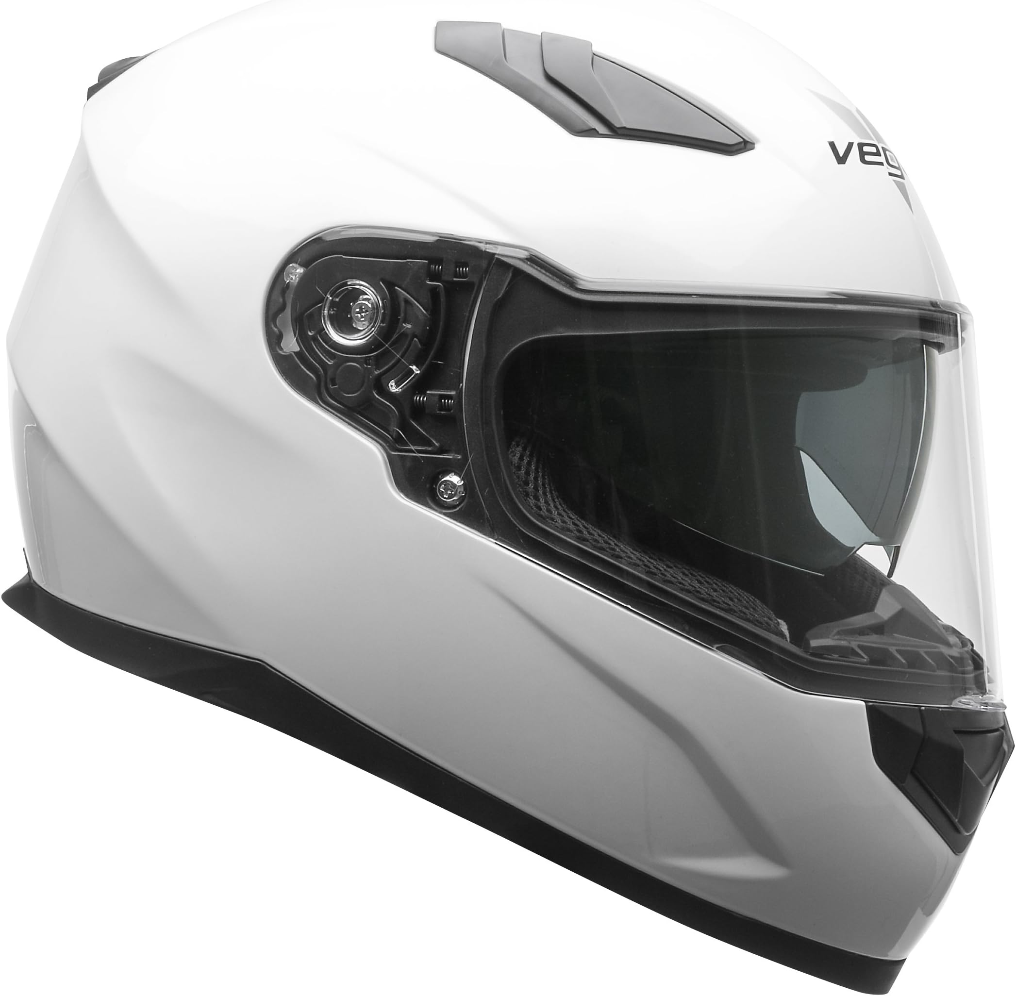 Vega Helmets RS1 Street Sunshield Motorcycle Helmet - DOT Certified Full Facerbike Helmet for Cruisers Sports Street Bike Scooter Touring Moped, Bluetooth Comp (Pearl White, XX-Large)