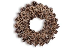 HUASHEN Fall Wreaths for Front Door 18 Inch Pine Cone Wreath for All Seasons, Fall Door Wreath for Home Decor, Farmhouse Wall Porch Window Door Decoration for Thanksgiving Christmas Celebration