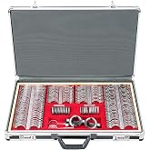 AISITESY Trial Lens Set Optical Trial Lenses 268 Piece Trial Lens Set Metal Edge Aluminum Case Adjustable Eye Test Trial Frame Grade A