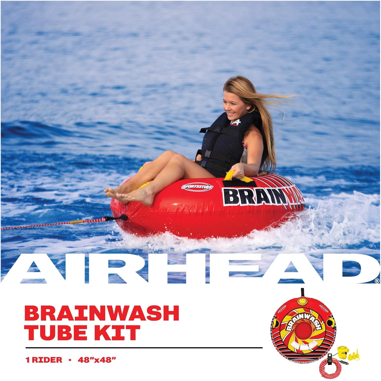 Sportsstuff Brainwash Towable Rope Pump 1 Rider Towable Tube For Boating