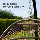 VITA5 Hanging Egg Chair Frame PolyRattan with Cushion Beige 150 kg view 5