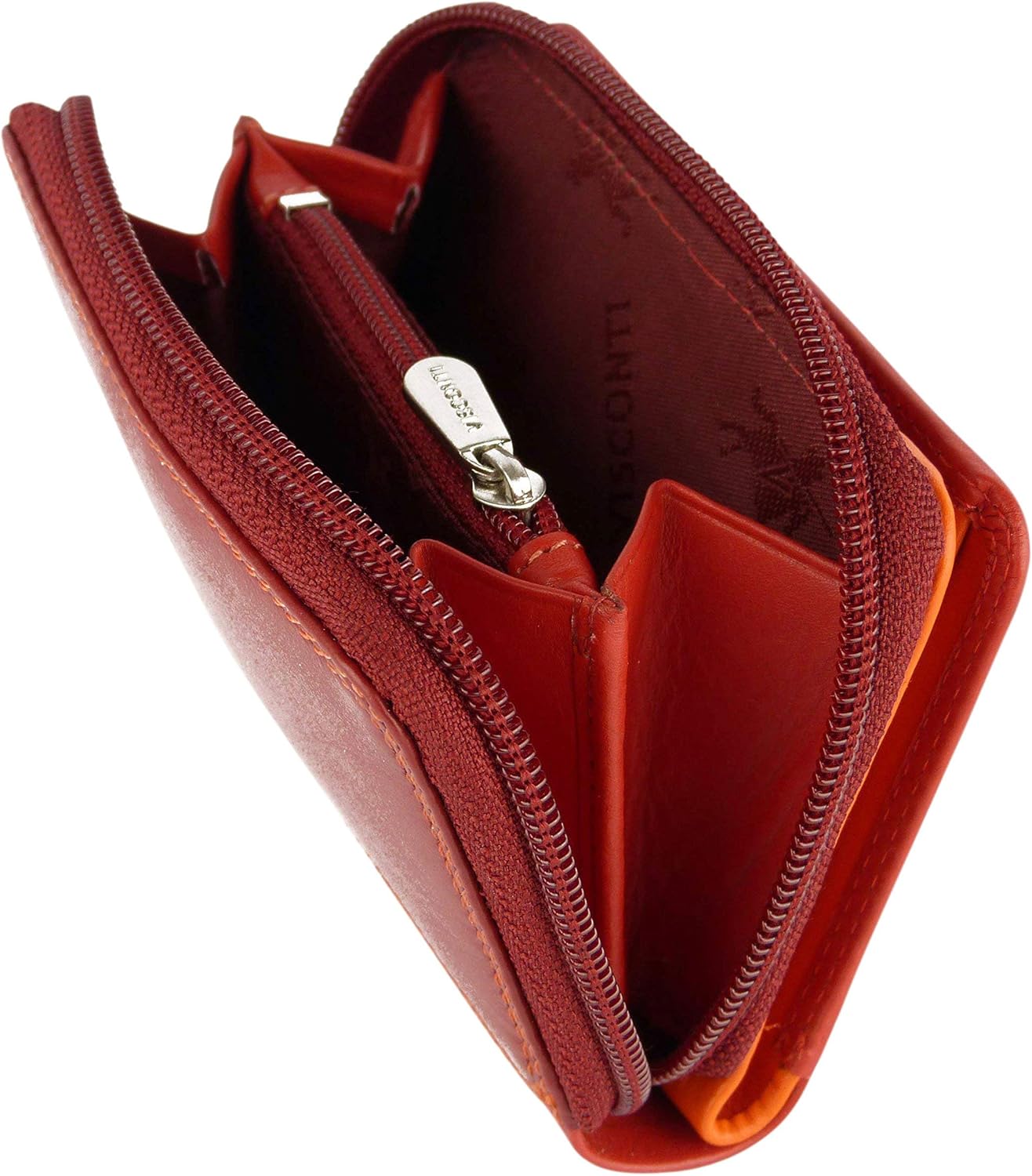 Visconti Ladies Compact Leather Purse/Wallet Shades of Colours Gift Boxed Fashion (Shades of Red)(Size: 115mm x 90mm x 30mm ( 4.5inch x 3.5inch x 1.25inch)) - Image 3