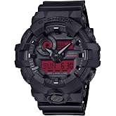 Casio G-Shock Black Resin Red Analog-Digital Watch GA-700BBR-1A