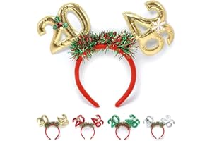 LENOAPHYS 【4 Colors】 2026 Headbands for Women NYE Headband Happy New Year Headbands New Years Eve Party Supplies