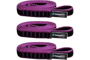 CAMNAL Climbing Sling UIAA CE Certified 16mm Nylon Sling 22KN(4840 lb) Climbing Sling 24-87in (60-220cm), Blue/Yellow/Purple, 1/2/3 Pack (24 in/60 cm 3 Pack, Purple)