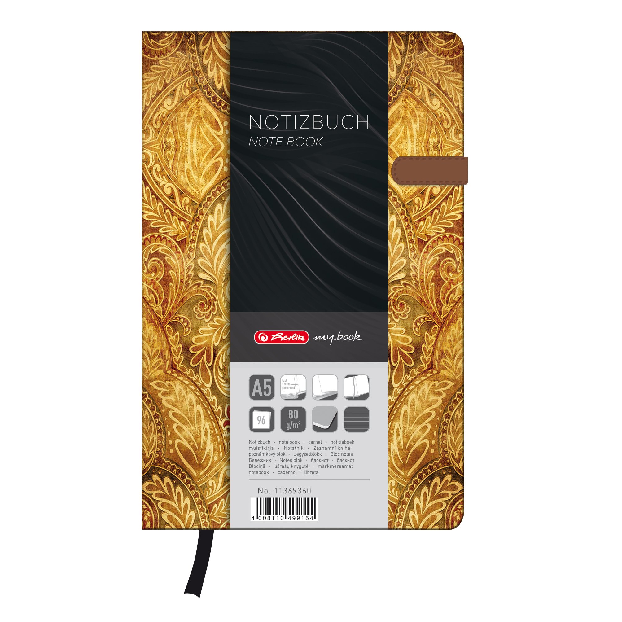 Herlitz A5 My Book Lady Oriental Design Hardcover Notebook with Magnetic Closure and Pen Loop