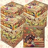 Thanksgiving Cookie Boxes | 24 Pcs Variety Party Pack (4 Unique Designs) | 5” x 5” Inch Thanksgiving Party Treat Boxes | Candy, Bakery Gift Giving Goodie Boxes | Fall Autumn Party Snack Boxes |BASHOUT