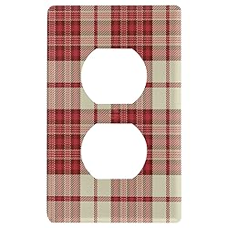 Rustic Accent Red Beige Plaid Pattern Duplex