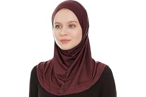 AYISAH Plain Ready To Wear Amira Hijab for Women - Muslim Instant Amira Jersey Scarf – Soft Muslim One Piece Instant Hijab Headscarf