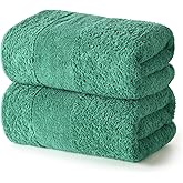 REDKISS Extra Large Bath Towel Set of 2 – Soft, Absorbent, Quick Dry Cotton Bath Towels Set for Bathroom, Gym, Hotel, Spa, Aurora Green, 30" x 58"