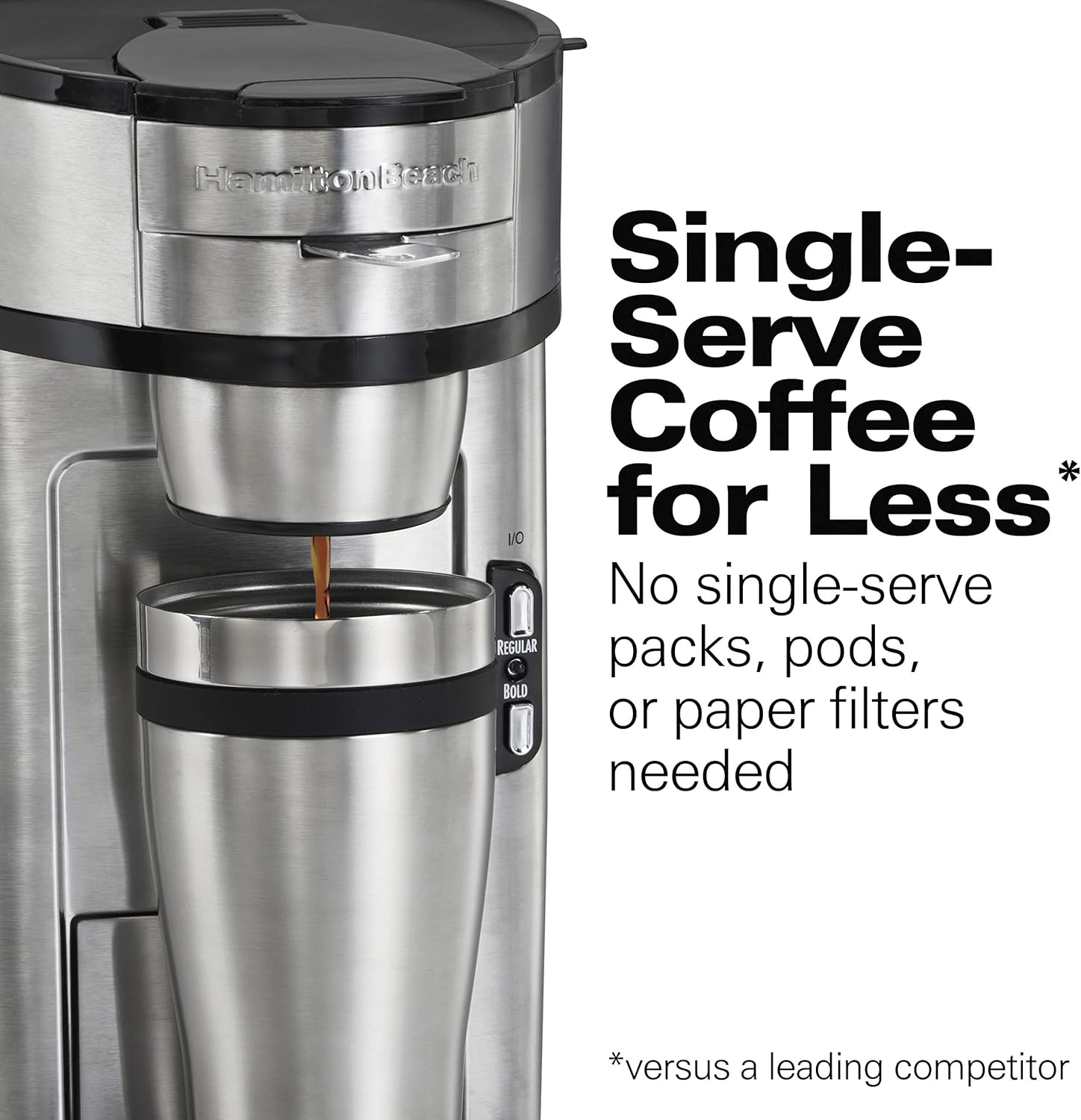 Hamilton Beach Scoop Single Serve Coffee Maker, Fast Brewing, Stainless Steel (49981A): Single Serve Brewing Machines: Kitchen & Dining
