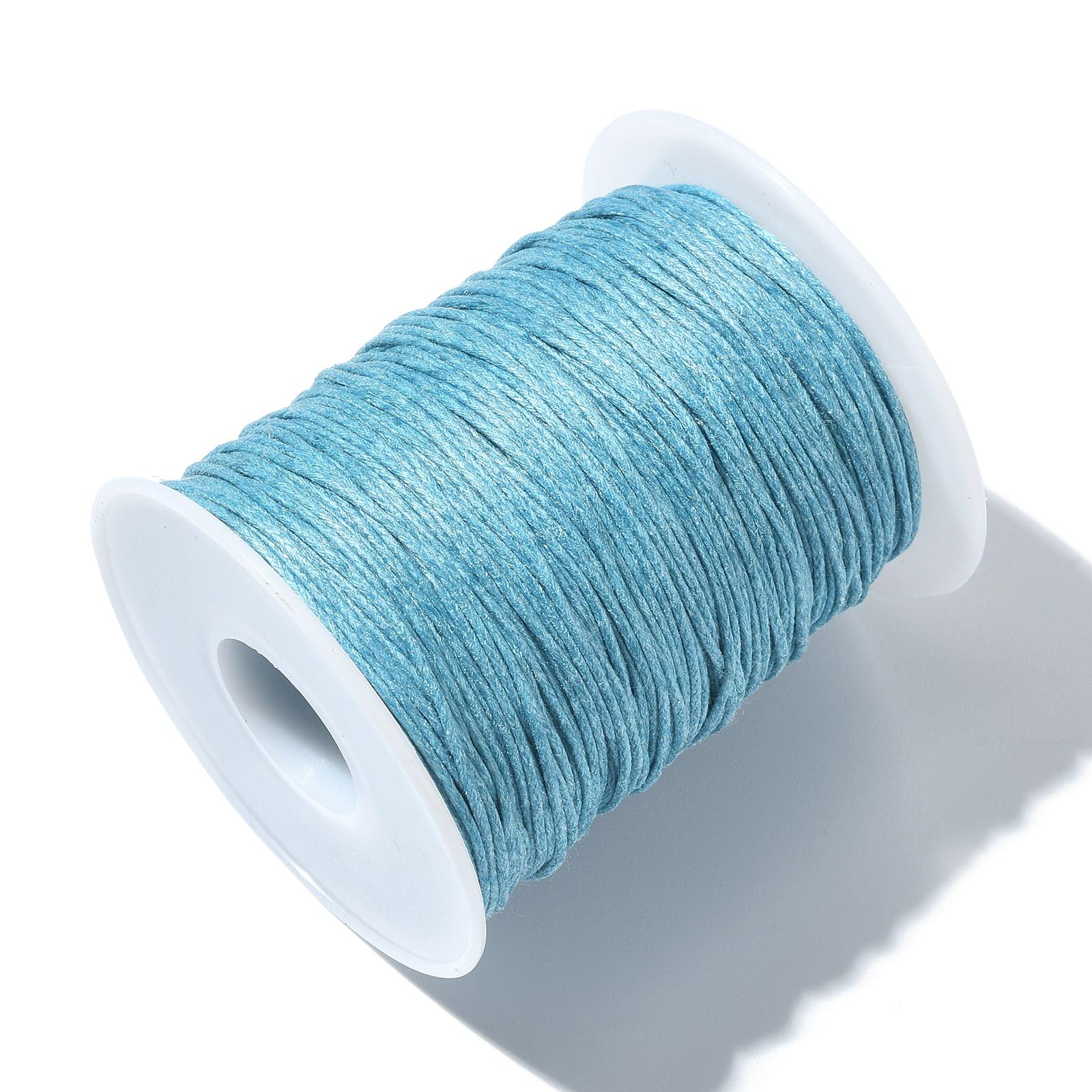 UR URLIFEHALL 100 Yards Light Sky Blue 1mm Waxed Cotton Cord Macrame Waxed Beading Thread String for Braided Bracelet DIY Making — image 1