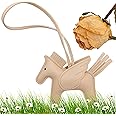 Pegasus Keychain, Horse Keychain, Pony, Animal Keyring, PU Leather Animal Lover Gift for Women Girl Teen