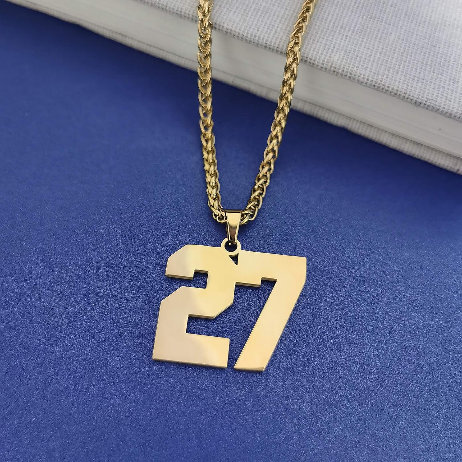 YSAHan Sports Number Necklace Personalized Customized 1 to 99 Stainless Steel Birth Year Lucky Number Pendant Jewelry for Boys Mens 3mm Keel Link Chain: Jewelry