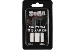 Soho Urban Artist Charcoal Sketch Squares - Drawing Charcoal for Artists, Students, Blending, Live Figure Drawing, & More! - [White - 3 Pack]