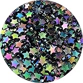 Tingoons 450 PCS Acrylic Star Shape Beads AB Colors Loose Pony Spacer Beads with Hole for Jewelry Making Necklace Earring Key Chains DIY Projects(Black AB)