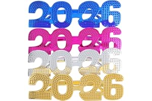 GLEAVI 4pcs 2026 Glasses 2026 New Year Eyeglasses Grad Party Glasses Class of Eyeglasses