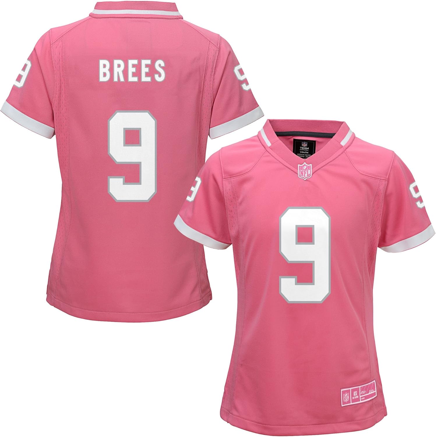 Drew Brees New Orleans Saints 9 Bubble Gum Pink NFL Youth
