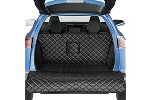 PETICON SUV Cargo Liner for Dogs, PU Leather Waterproof Pet Cargo Cover for SUVs Sedans Vans with Bumper Flap Protector, Scrachproof Non-Slip Large Size Dog Seat Mat Universal Fit