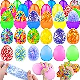 iGeeKid 12 Pack Filled Easter Eggs with Toys, Relief Stress Balls Squishy Fidget Toys for Kids Toddler Easter Basket Stuffers Essentials Fillers Party Favors Gifts Classroom Prizes Supplies