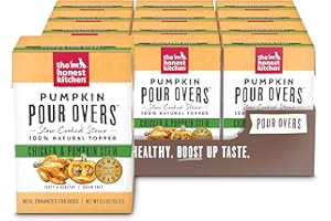 The Honest Kitchen Pumpkin POUR OVERS Wet Toppers for Dogs (Pack of 12), 5.5 oz - Chicken Stew