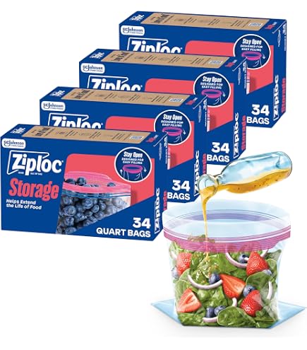 Amazon.com: Ziploc Gallon Food Storage Freezer Bags, Stay Open