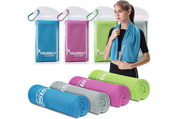 SYOURSELF [4 Packs] Cooling Towel for Instant Cooling,Soft Breathable Cooling Towels for Hot Weather, Cooling Towels for Neck