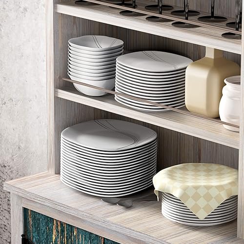 Square Dinnerware Set, MEKY Glassware 18-Piece Service for