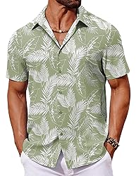 COOFANDY Hawaiian Shirt for Men Short Sleeve Summer