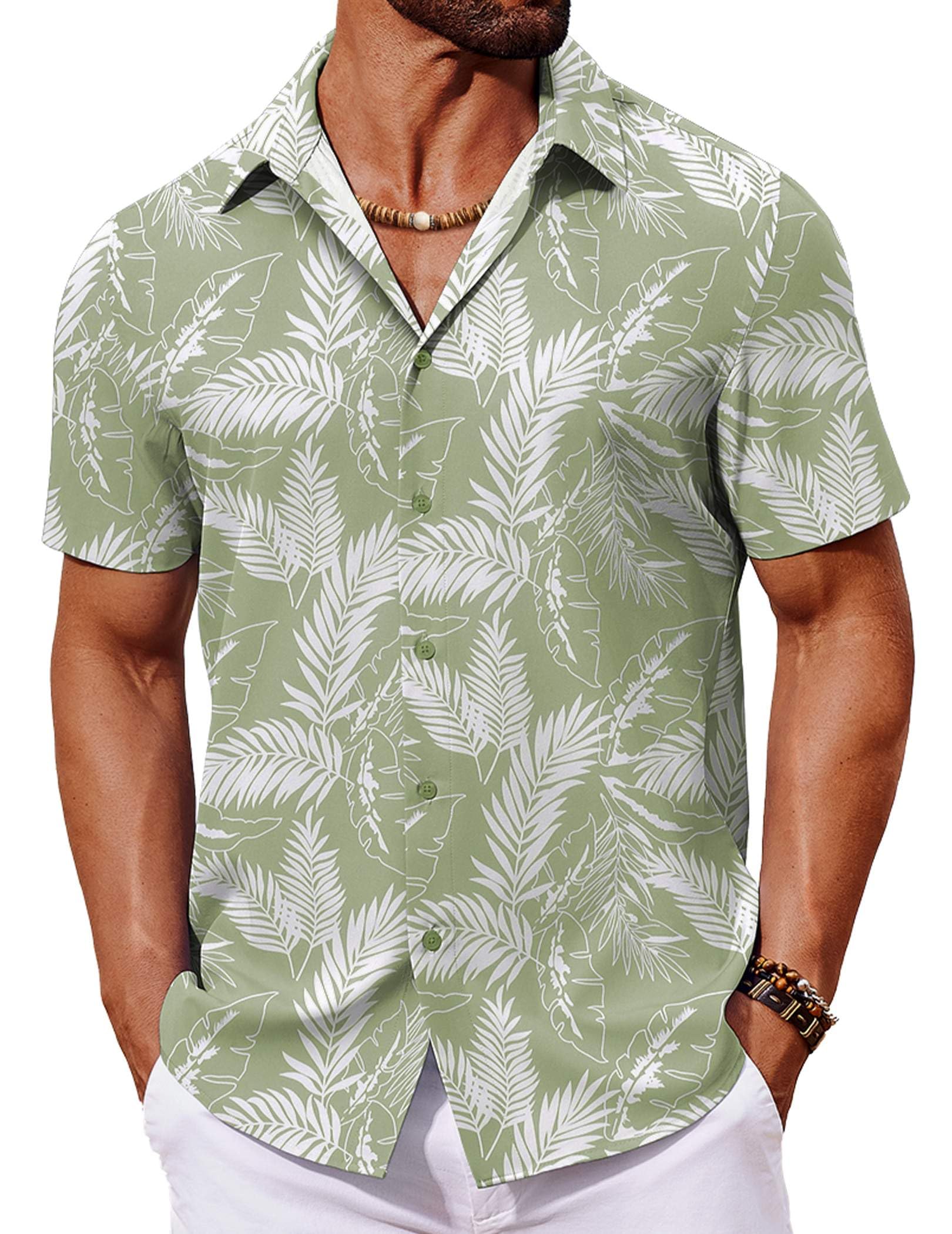 COOFANDY Hawaiian Shirt for Men Short Sleeve Summer