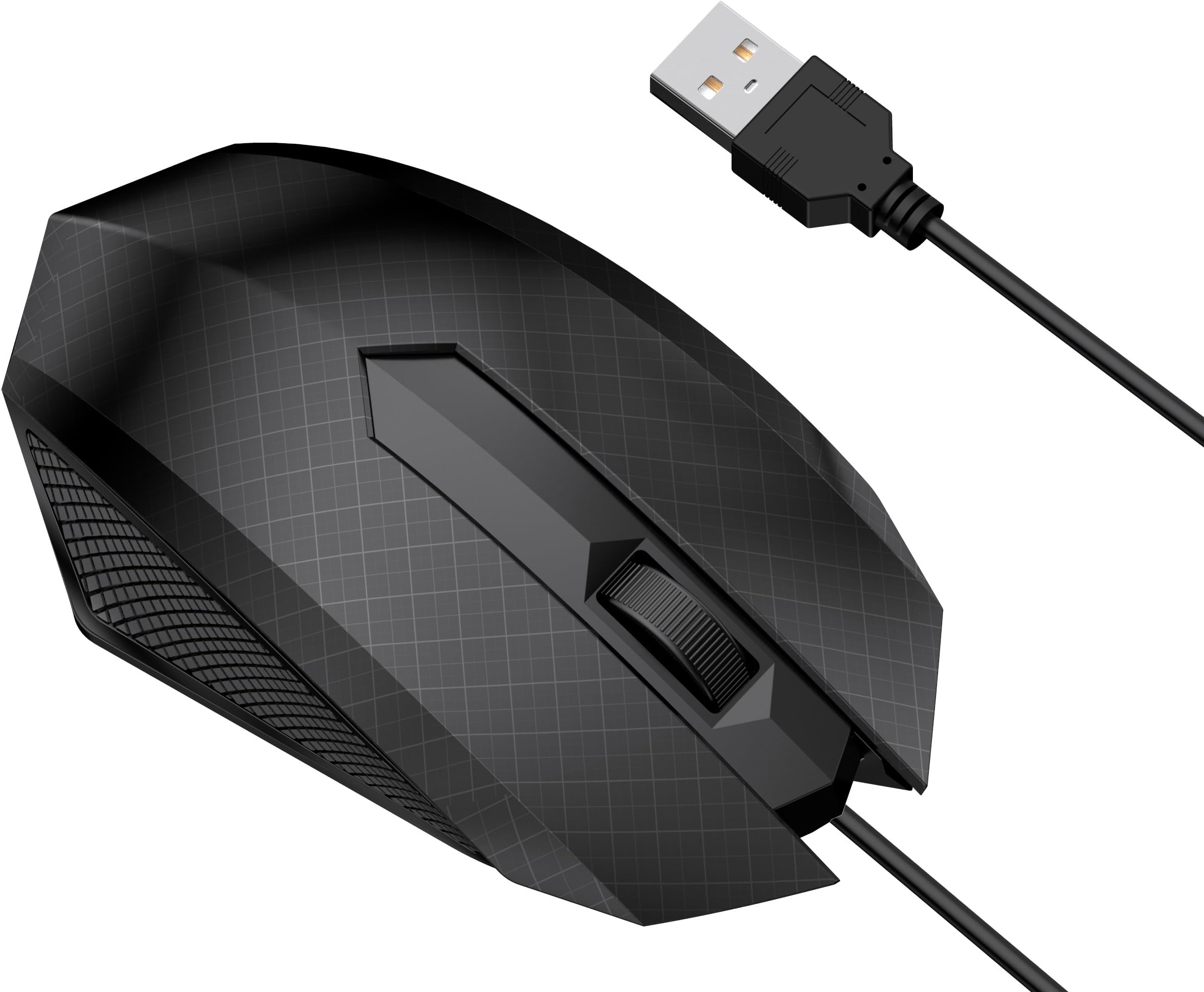 Wired Mouse, Monbro 3-Button Optical USB Wired Mouse Mice for Mac Laptop PC - Black
