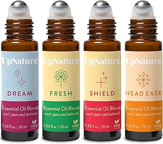 Wellness Essential Oil Roller Set - Migraine Relief, Thieves Oil, Sweet Dreams, Citrus Essential Oil - Easy Application, Pre-Diluted Roll-On - Kid Safe - Leak-Proof Rollerball - Stocking Stuffer Idea