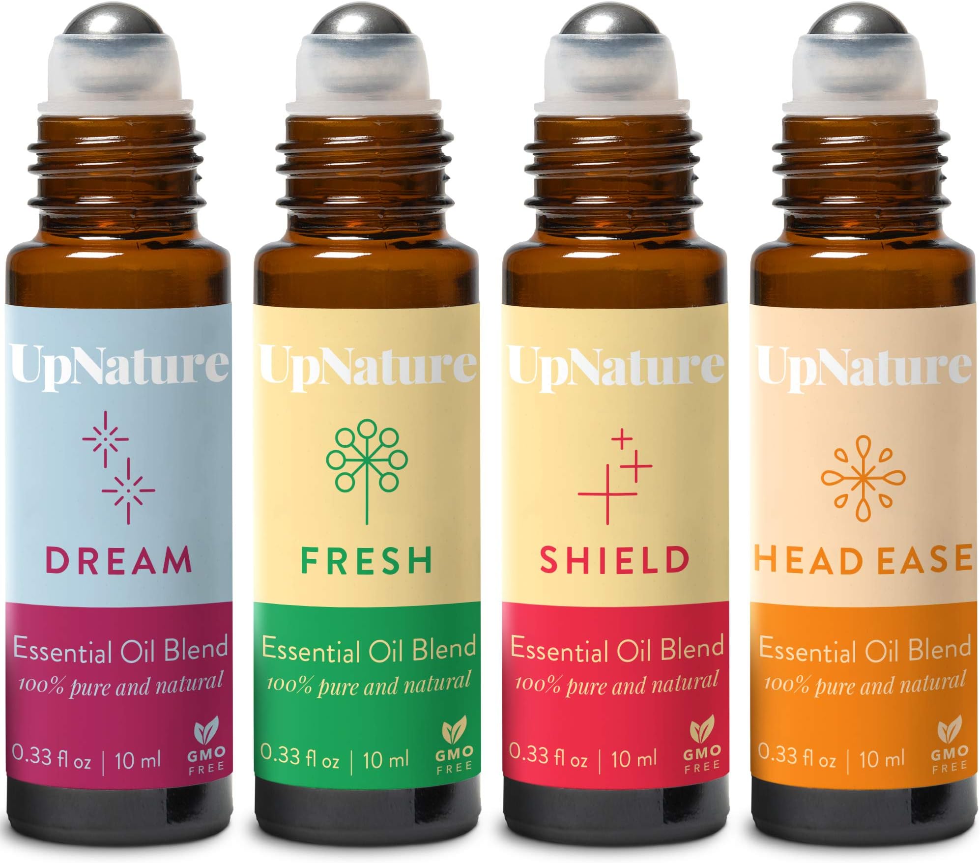 Wellness Essential Oil Roller Set - Migraine Relief, Thieves Oil, Sweet Dreams, Citrus Essential Oil - Easy Application, Pre-Diluted Roll-On - Kid Safe - Leak-Proof Rollerball - Stocking Stuffer Idea